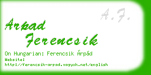 arpad ferencsik business card